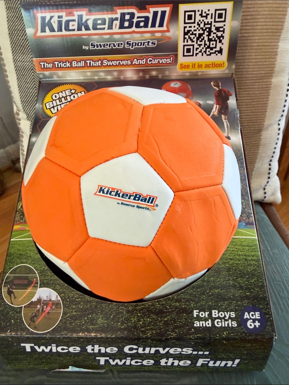 KickerBall Orange & White Trick Soccer Ball by Swerve Sports